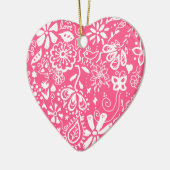 Romantic Hot Pink Love Heart Ornament Decoration (Links)