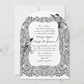 Romantic Hummingbird Black en White Pattern Kaart (Voorkant)
