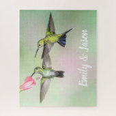 Romantic Hummingbird Couple op maat Legpuzzel (Verticaal)