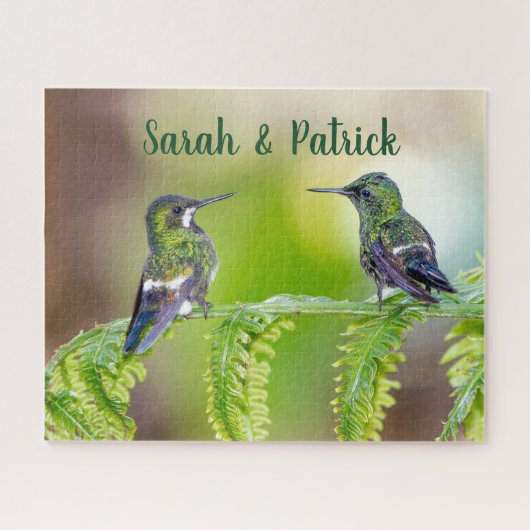 Romantic Hummingvogels Foto gepersonaliseerd Legpuzzel (Horizontaal)