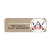 Romantic Hunt is over Rustic Antler Floral Wedding Etiket (Voorkant)