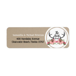 Romantic Hunt is over Rustic Antler Floral Wedding Etiket