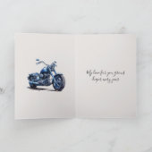 Romantic I Love You Anniversary Blue Motorcycle Kaart (Binnen)