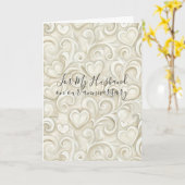 Romantic I Love You Anniversary Cream Hearts Kaart (Gele Bloem)