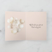 Romantic I Love You Anniversary Peach Cream Hearts Kaart (Binnen)