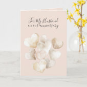 Romantic I Love You Anniversary Peach Cream Hearts Kaart (Gele Bloem)