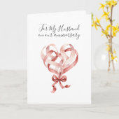 Romantic I Love You Anniversary Pink Red Heart Kaart (Gele Bloem)