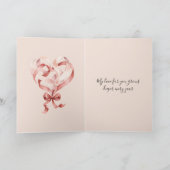 Romantic I Love You Anniversary Pink Red Heart  Kaart (Binnen)