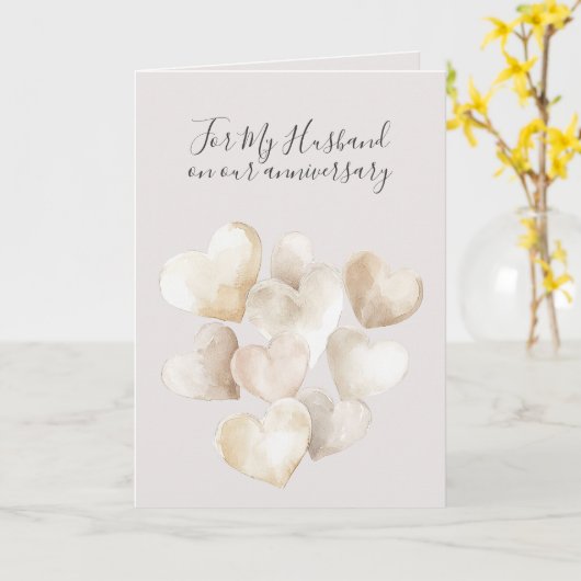 Romantic I Love You Anniversary Warm Stone Hearts Kaart (Gele Bloem)