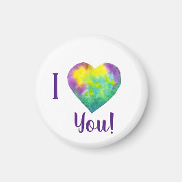 Romantic I love you Bright Hearts Birthday Magneet