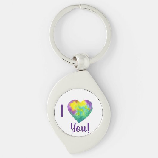 Romantic I love you Bright Hearts Birthday Sleutelhanger (Voorkant)