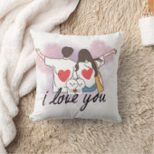 Romantic “I Love You” Couple Throw Pillow Kussen (Deken)