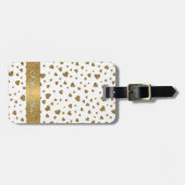 Romantic "I Love You" gouden faux glitter harten Bagagelabel (Voorkant horizontaal)