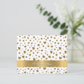 Romantic "I Love You" gouden faux glitter harten Briefkaart (Staand voorkant)