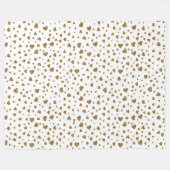 Romantic "I Love You" gouden faux glitter harten Fleece Deken (Voorkant (Horizontaal))