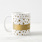 Romantic "I Love You" gouden faux glitter harten Koffiemok (Links)