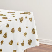 Romantic "I Love You" gouden faux glitter harten Tafelkleed (Voorbeeld)