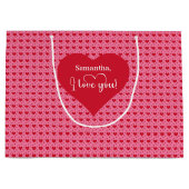 Romantic I Love You Heart Design Personalized Bag Groot Cadeauzakje (Voorkant)