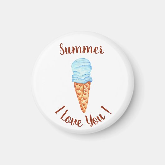Romantic I love you Ice Cream Birthday Magnet (Voorkant)