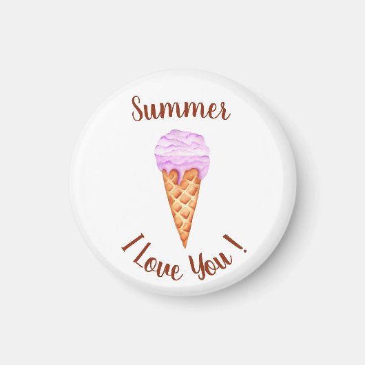 Romantic I love you Ice Cream Birthday Magnet (Voorkant)