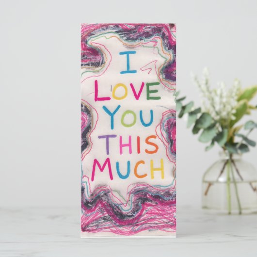 Romantic I Love You This Much Greeting Card (Staand voorkant)