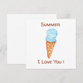 Romantic Ice Cream I Love You briefkaarten (Voorkant / Achterkant)