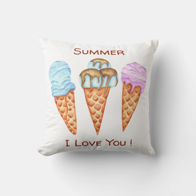 Romantic Ice Cream I Love You Sierkussen (Voorkant)