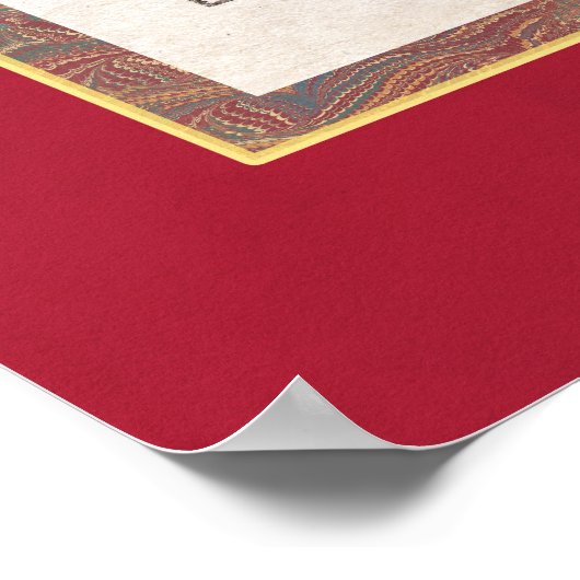 Romantic  Ice Skating Antiek Engraving Poster (Hoek)