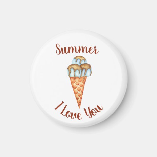 Romantic Ik hou van je ijscream Birthday Magneet (Voorkant)