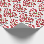 Romantic Ik hou van rode rozen. Cadeaupapier (Hoek)