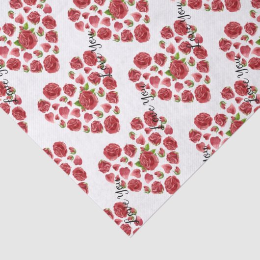 Romantic Ik hou van rode rozen. Tissuepapier (Detail)
