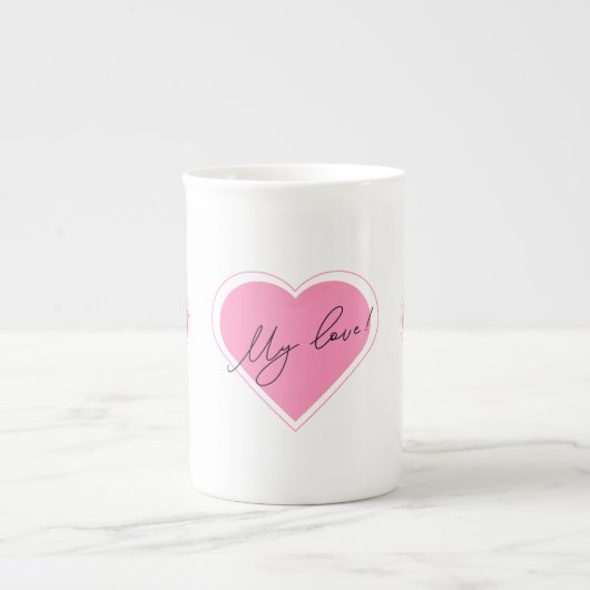 Romantic illustration My love! on a cup Porselein Kop (Voorkant)