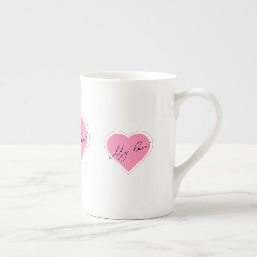 Romantic illustration My love! on a cup Porselein Kop (Rechts)