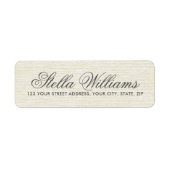 Romantic iory linen calligraphy script address etiket (Voorkant)