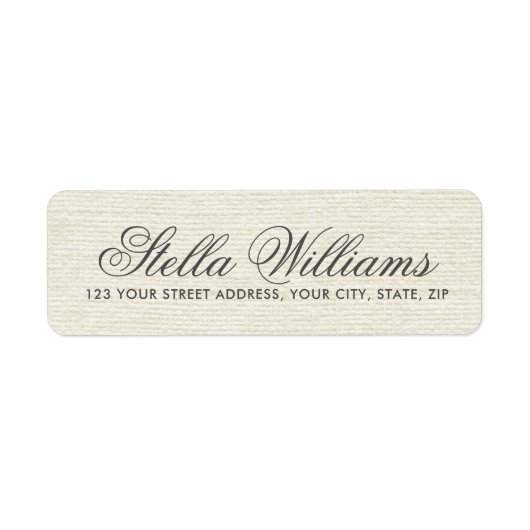 Romantic iory linen calligraphy script address etiket (Voorkant)