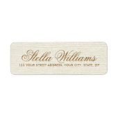 Romantic iory linen calligraphy script address etiket (Voorkant)