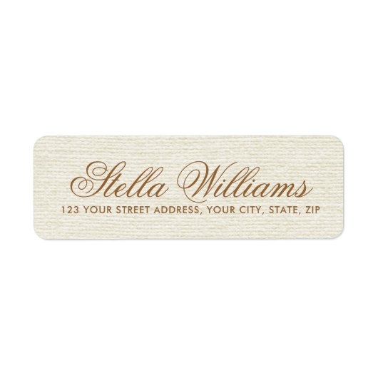 Romantic iory linen calligraphy script address etiket (Voorkant)