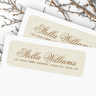 Romantic iory linen calligraphy script address etiket