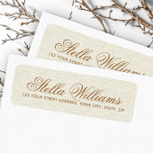 Romantic iory linen calligraphy script address etiket