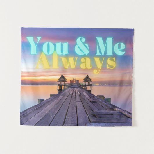Romantic Island Dock Altijd Wandkleed (Voorkant (horizontaal))