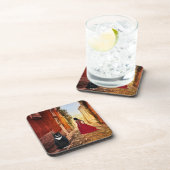 Romantic Italian Village Tuxedo Cat Coaster Bier Onderzetter (Rechterzijde)