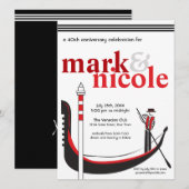 Romantic Italy Gondola Invitation Kaart (Voorkant / Achterkant)