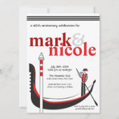 Romantic Italy Gondola Invitation Kaart (Voorkant)