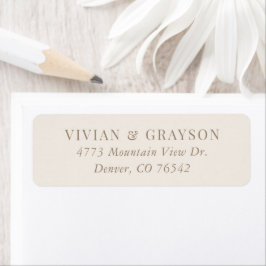 Romantic Ivory and Gold Wedding Return Address Etiket