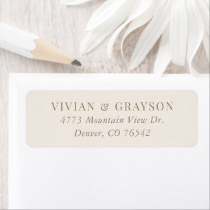 Romantic Ivory and Gold Wedding Return Address Etiket