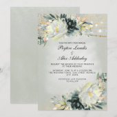 Romantic Ivory Blauwgroen Waterverf Floral Sage Gr Kaart (Voorkant / Achterkant)