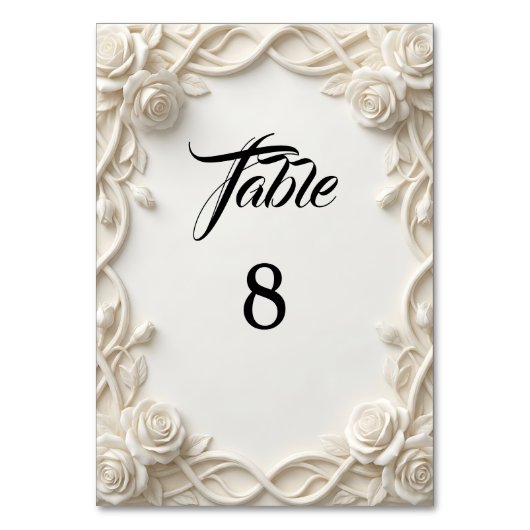 Romantic Ivory Cream Faux Relief Kaart (Voorkant)