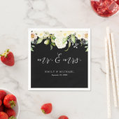 Romantic Ivory Cream Floral Black Wedding Servet (Insitu)