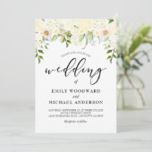 Romantic Ivory Cream Floral Waterverf Wedding Kaart (Staand voorkant)