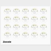 Romantic Ivory Cream Floral Weddenschap Ronde Sticker (Vel)